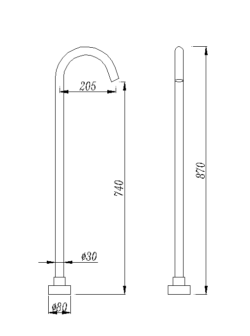 Black Round Floor Standing Mixer (Brass) OX0002.BS