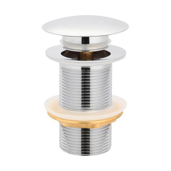 CH003.PUW 32/40MM CHROME MUSHROOM SOLID BRASS BASIN POP UP WASTE NO OVERFLOW