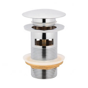 CH004.PUW 32/40MM CHROME MUSHROOM SOLID BRASS BASIN POP UP WASTE WITH OVERFLOW