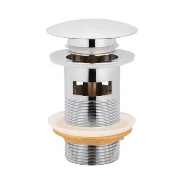 CH004.PUW 32/40MM CHROME MUSHROOM SOLID BRASS BASIN POP UP WASTE WITH OVERFLOW
