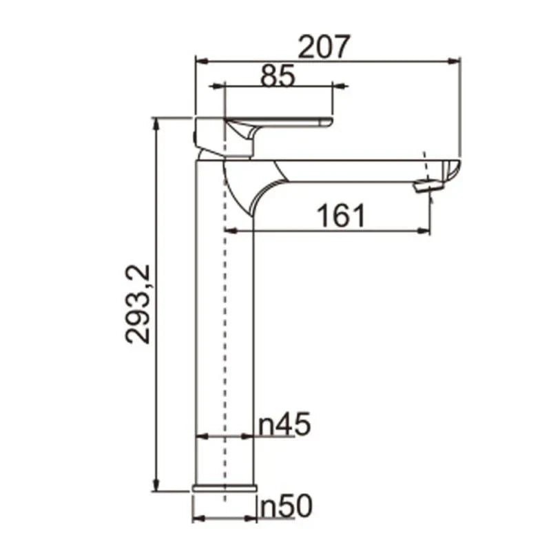 BUYG0152.BM VOG BRUSHED YELLOW GOLD TALL BASIN MIXER