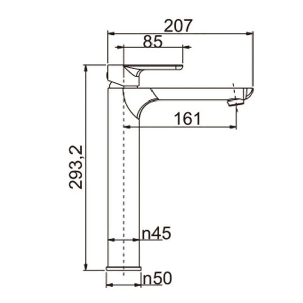 BU0152.BM VOG SERIES BRUSHED NICKEL TALL BASIN MIXER