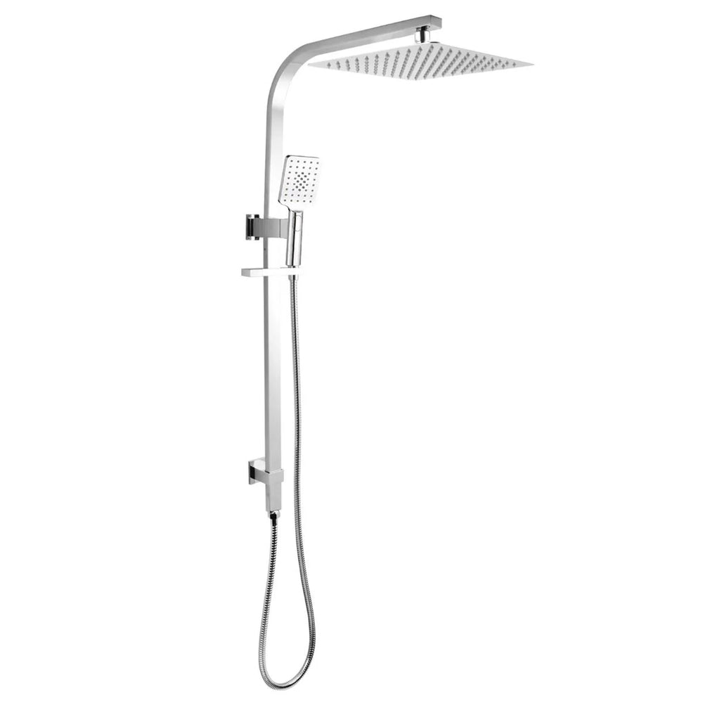 10" SQUARE CHROME SHOWER STATION TOP WATER INLET