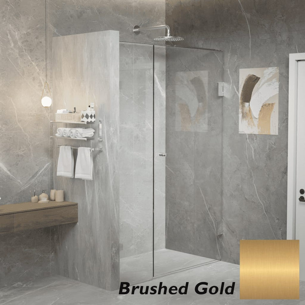Convex Glass Showers Gem Series Configuration A Front only - Brushed Gold
