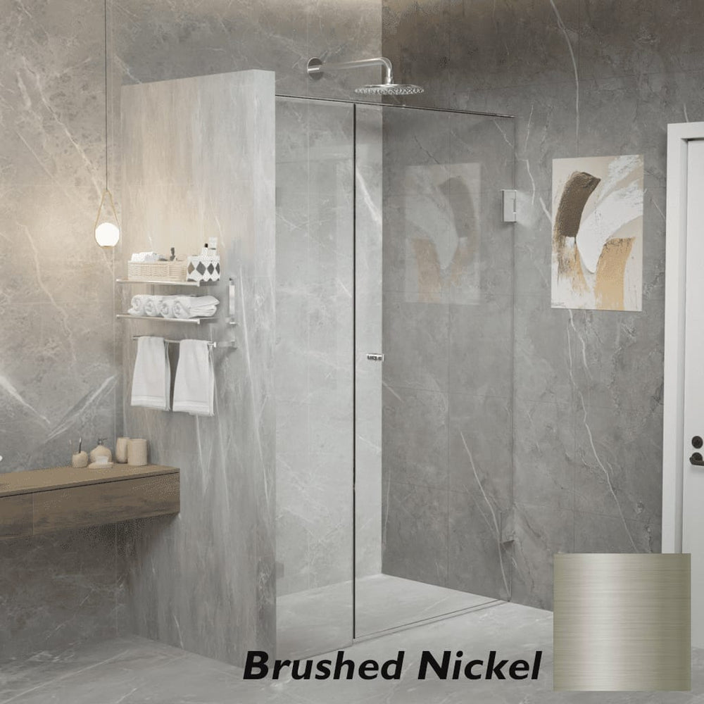 Convex Glass Showers Gem Series Configuration A Front only - Brushed Nickel