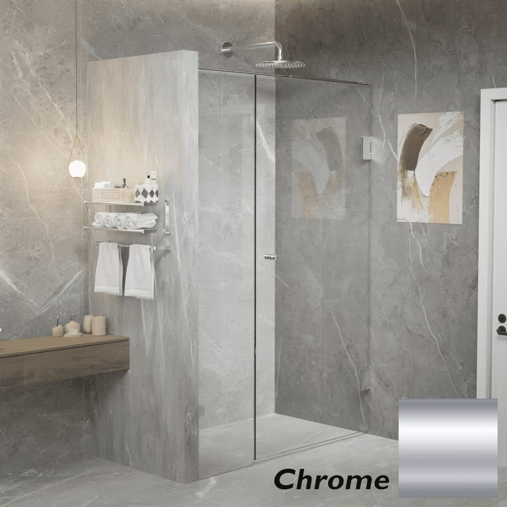 Convex Glass Showers Gem Series Configuration A Front only - Chrome