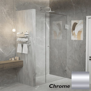 Convex Glass Showers Gem Series Configuration A Front only - Chrome