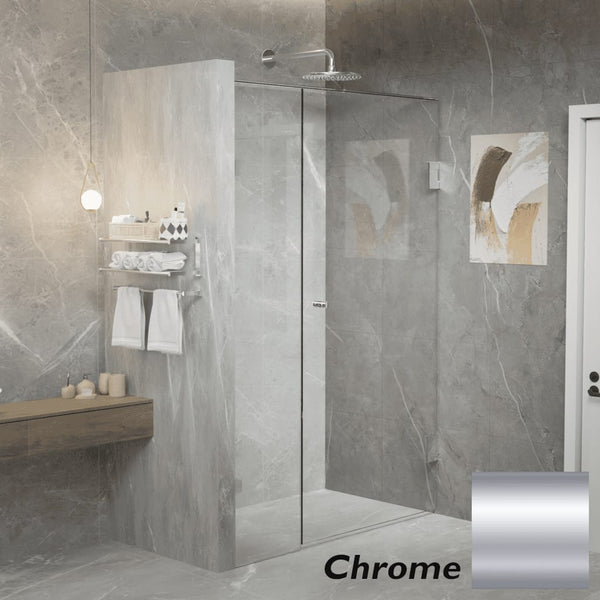 Convex Glass Showers Gem Series Configuration A Front only - Chrome