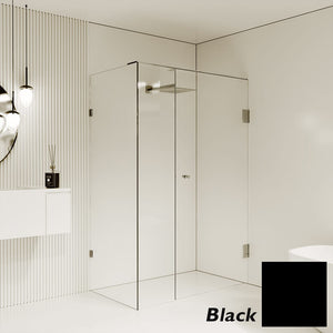 Convex Glass Showers Gem Series Configuration A Front & Return - Black