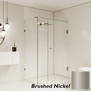 Convex Glass Showers Gem Series Configuration A Front & Return - Brushed Nickel