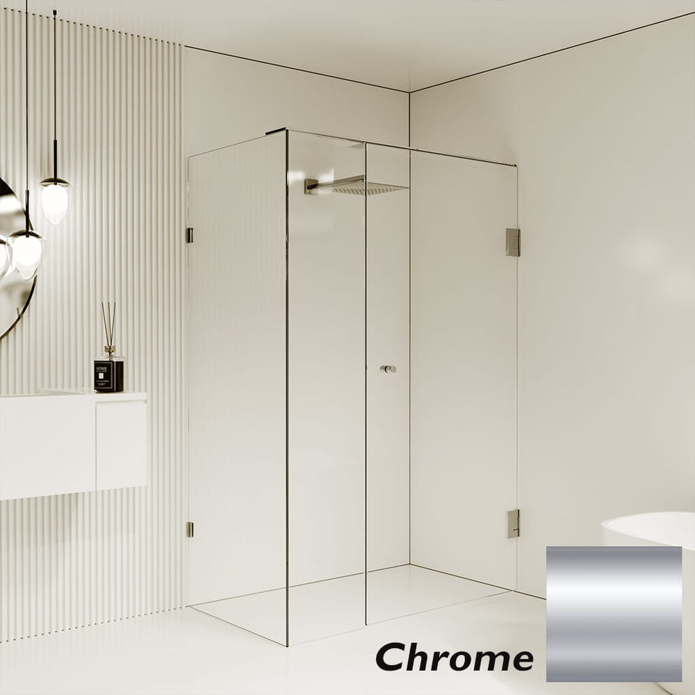 Convex Glass Showers Gem Series Configuration A Front & Return - Chrome