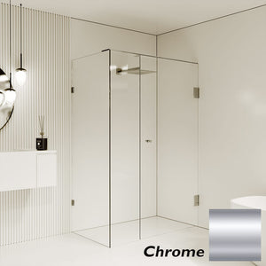 Convex Glass Showers Gem Series Configuration A Front & Return - Chrome