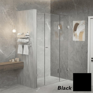 Convex Glass Showers Gem Series Configuration B Front only - Black