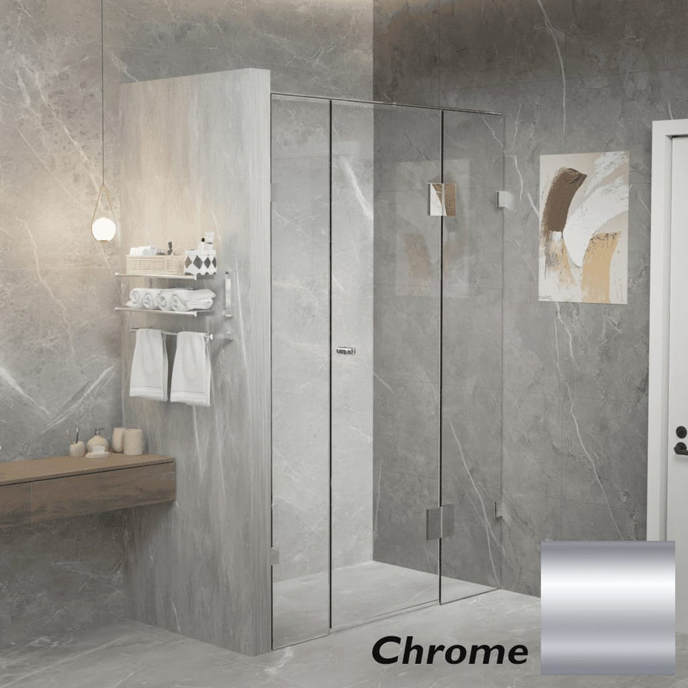 Convex Glass Showers Gem Series Configuration B Front only - Chrome