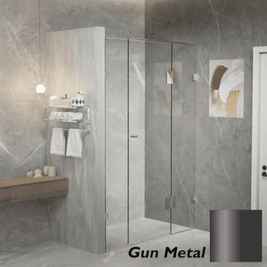 Convex Glass Showers Gem Series Configuration B Front only - Gun Metal