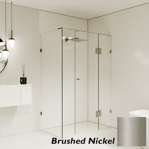 Convex Glass Showers Gem Series Configuration B Front & Return - Brushed Nickel