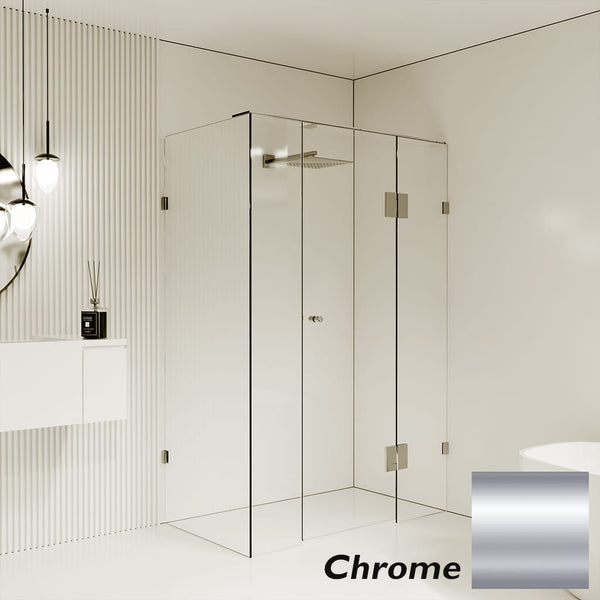 Convex Glass Showers Gem Series Configuration B Front & Return - Chrome