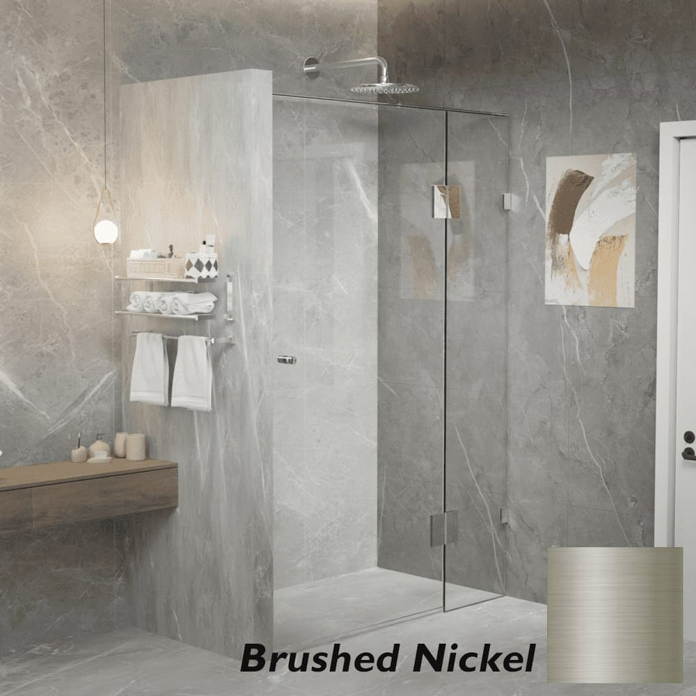 Convex Glass Showers Gem Series Configuration C Front only - Brushed Nickel
