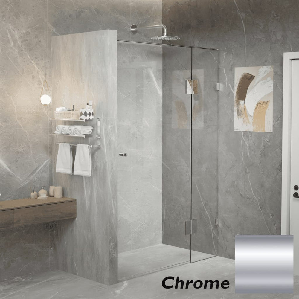 Convex Glass Showers Gem Series Configuration C Front only - Chrome