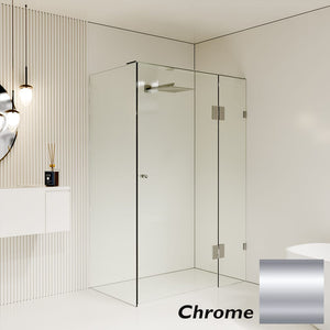 Convex Glass Showers Gem Series Configuration C Front & Return - Chrome