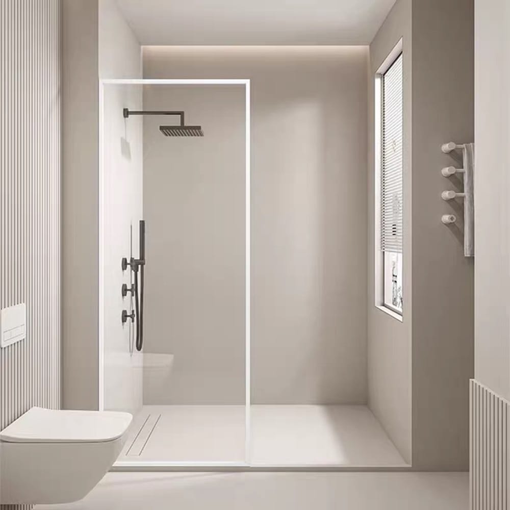 Convex Glass Showers Rita Series Fully Framed Walk in Panel - Chrome