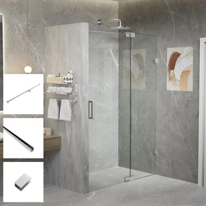 Convex Glass Showers Violet 10 10mm Frameless Pivot Screen Front only V10-PD - Chrome