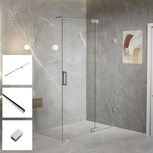 Convex Glass Showers Violet 10 10mm Frameless Pivot Screen Front & Return V10-PD / G-FP - Chrome Custom Size