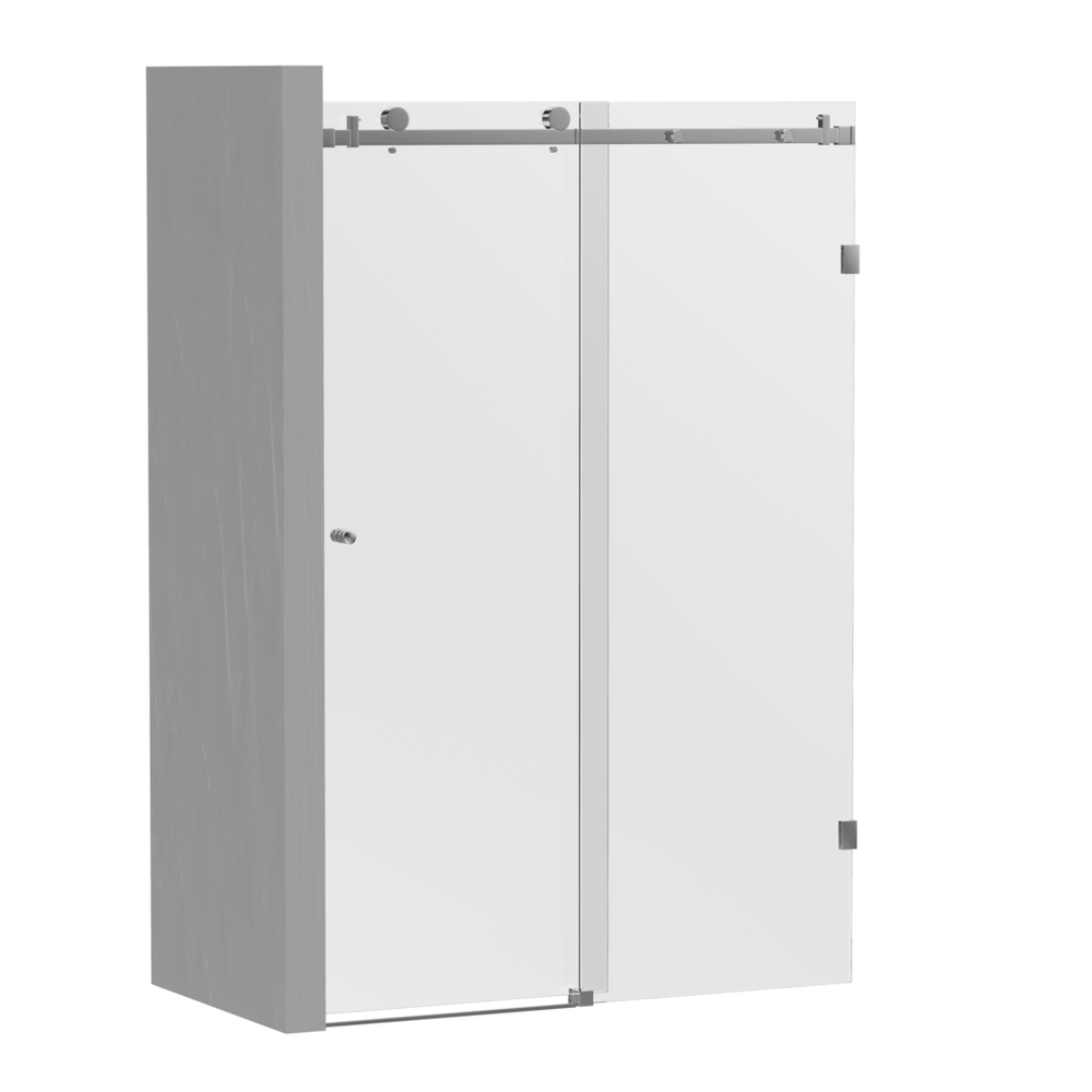 Violet 10 10mm Frameless Sliding Screen Front only V10-S - Brushed Nickel