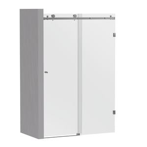Convex Glass Showers Violet 10 10mm Frameless Sliding Screen Front only V10-S - Brushed Nickel