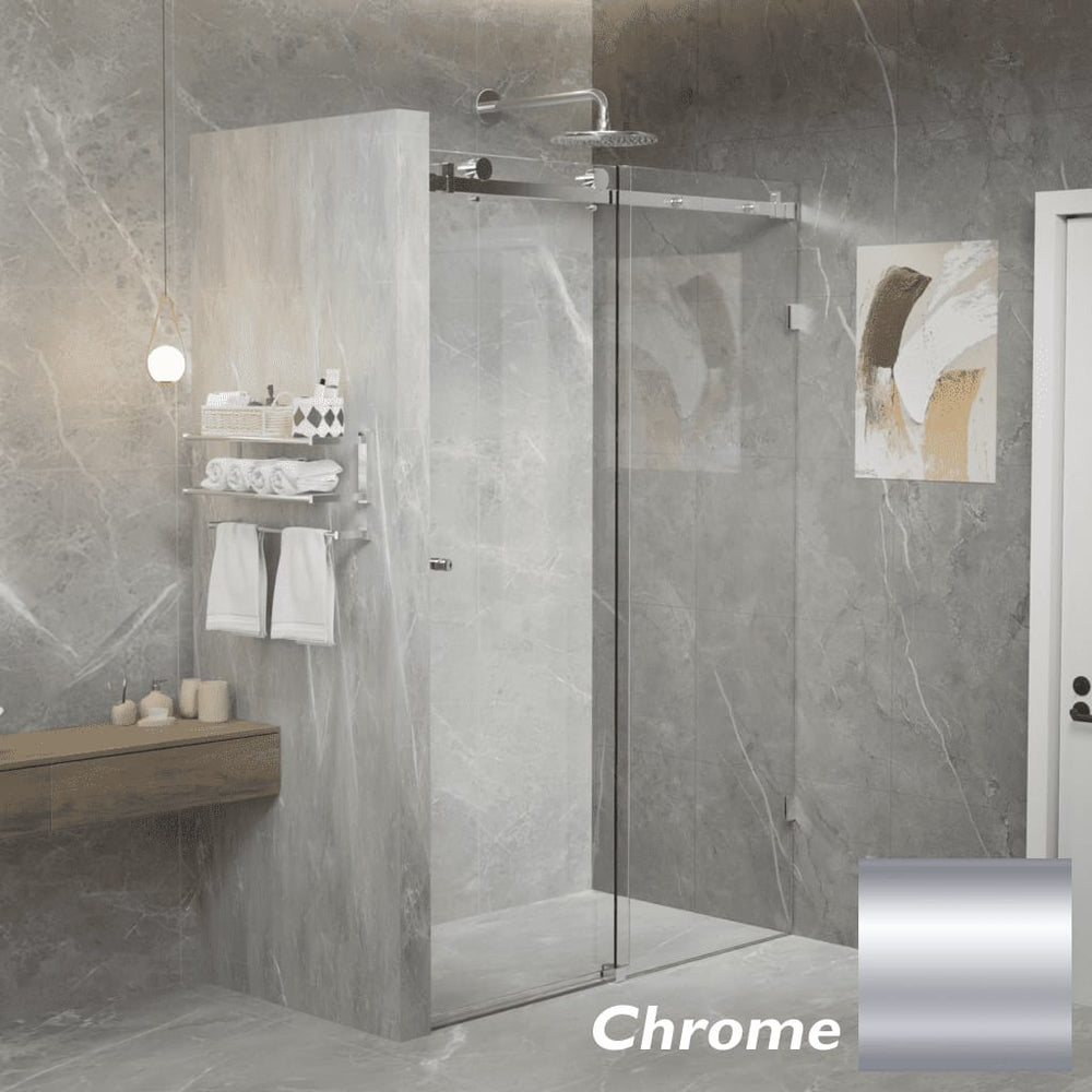 Convex Glass Showers Violet 10 10mm Frameless Sliding Screen Front only V10-S - Chrome