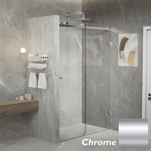 Convex Glass Showers Violet 10 10mm Frameless Sliding Screen Front only V10-S - Chrome