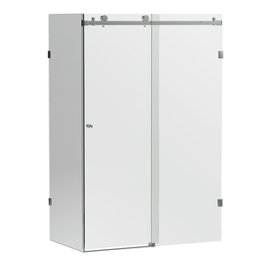 Convex Glass Showers Violet 10 10mm Frameless Sliding Screen Front & Return V10-S / V10-S-R - Gun Metal