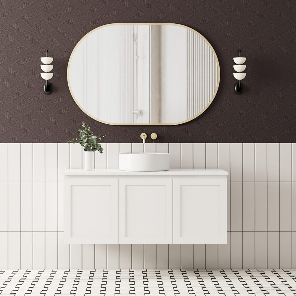 Convex Glass Vanities ELWOOD 1200mm Matte White Wall Hung Vanity EL-WH1200-MW