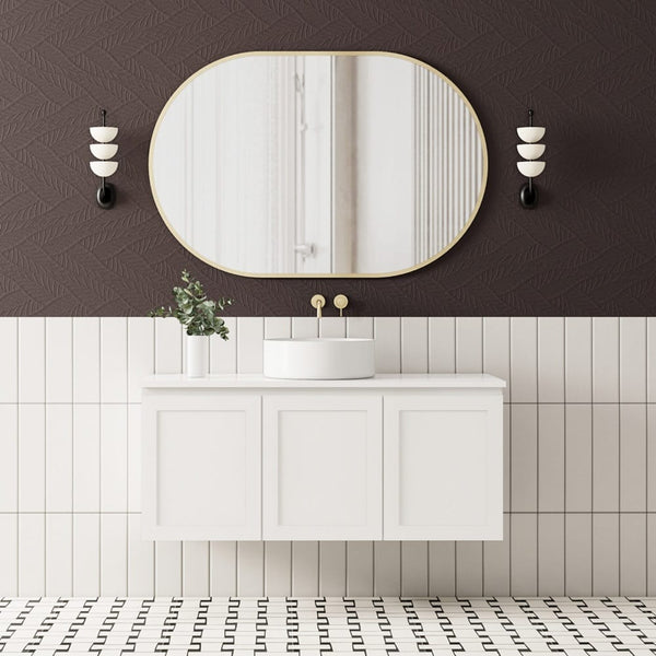 Convex Glass Vanities ELWOOD 1200mm Matte White Wall Hung Vanity EL-WH1200-MW