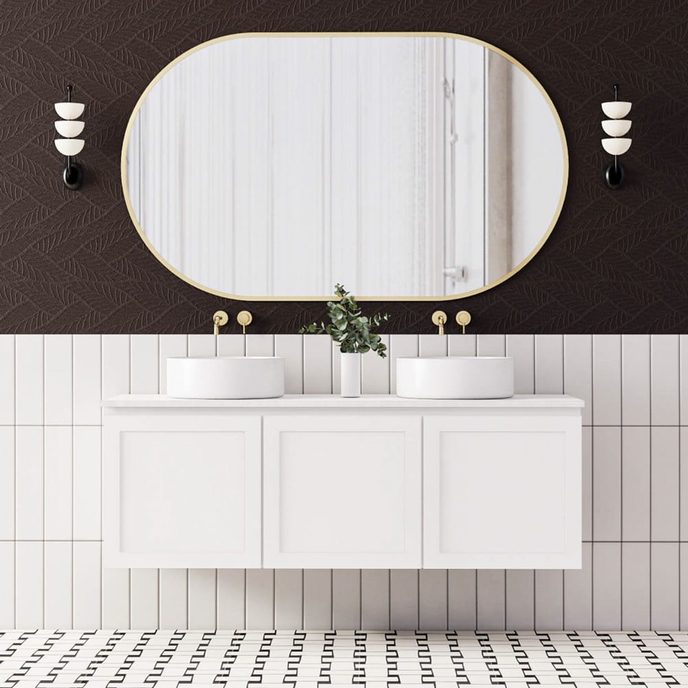 Convex Glass Vanities ELWOOD 1500mm Matte White Wall Hung Vanity EL-WH1500-MW Single / Double Bowls