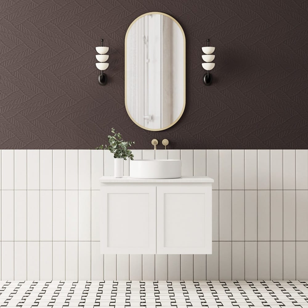 Convex Glass Vanities ELWOOD 750mm Matte White Wall Hung Vanity EL-WH750-MW