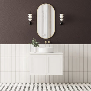 Convex Glass Vanities ELWOOD 750mm Matte White Wall Hung Vanity EL-WH750-MW