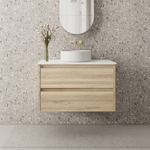 Convex Glass Vanities GLEN 900mm Natural Oak Wall Hung Vanity GLEN-WH900