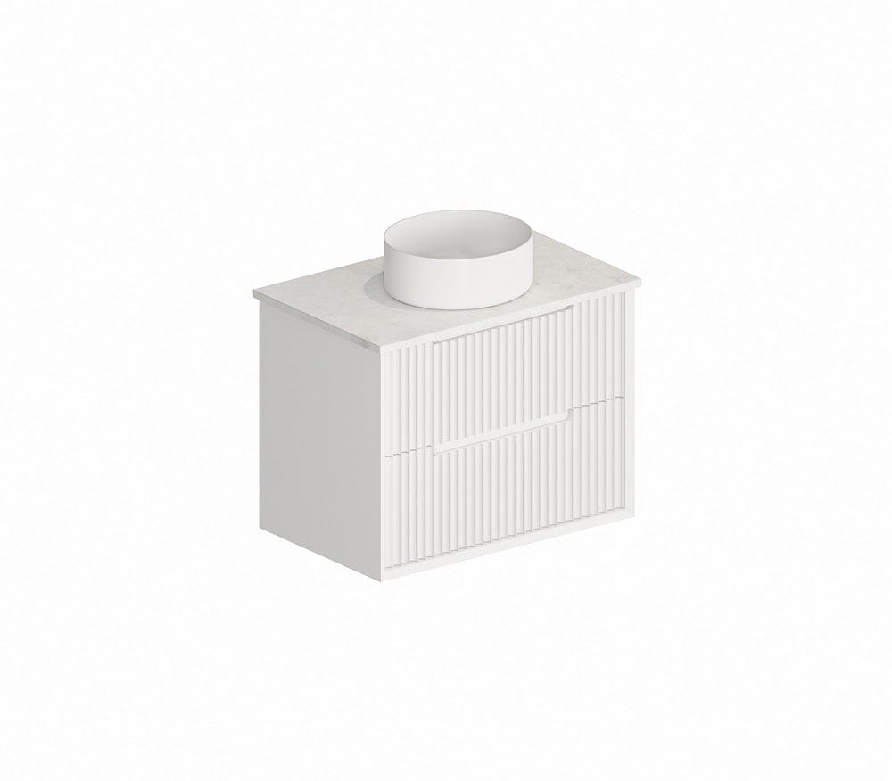 MORNINGTON 750mm Matte White Wall Hung Fluted Vanity M-WH750-MW