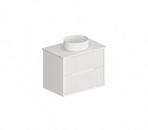 Convex Glass Vanities MORNINGTON 750mm Matte White Wall Hung Fluted Vanity M-WH750-MW