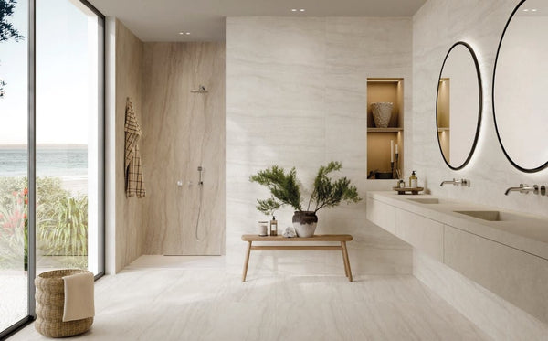 CPM Tile Tuscany Bianco Soft Honed Travertine Look Tile 600X1200mm