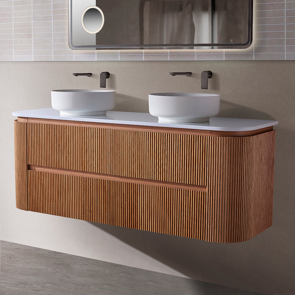 Bristol 1500mm Wall Hung Rosewood Vanity Double Bowl CWH68-1500DA6