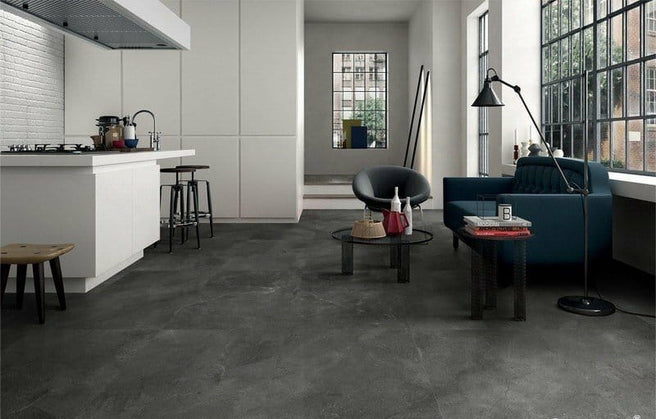 Lusso Doppio Nero Soft Honed Tile 600x600mm