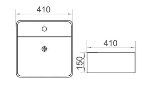 WB4014W COCO Wall Hung Basin with Brackets 410x410x150MM