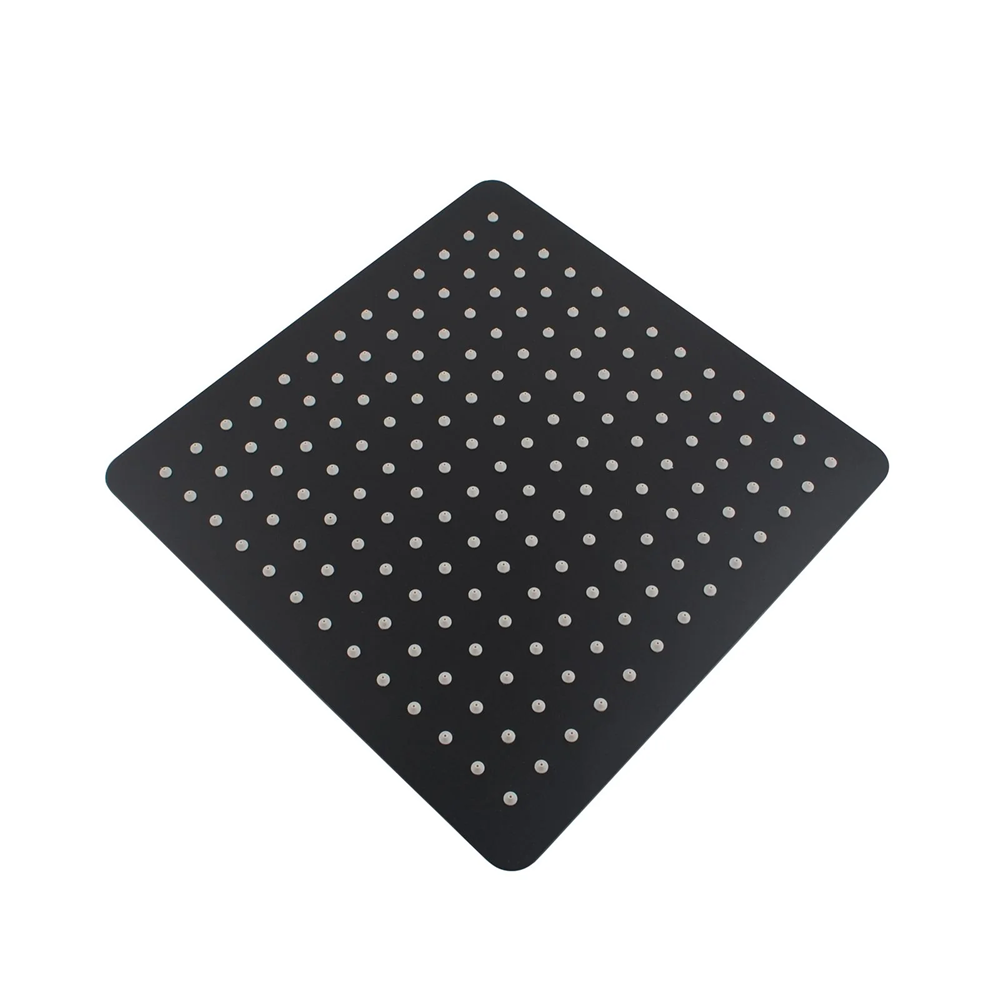 OX0003.SH SUPER-SLIM SQUARE BLACK RAINFALL SHOWER HEAD 300MM
