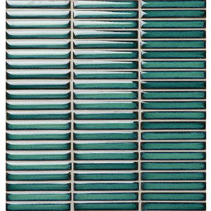 DSS Tile DSS0202 JAPANESE TRACES EMERALD GREEN MOSAICS 12X92X8MM ON 284X298MM