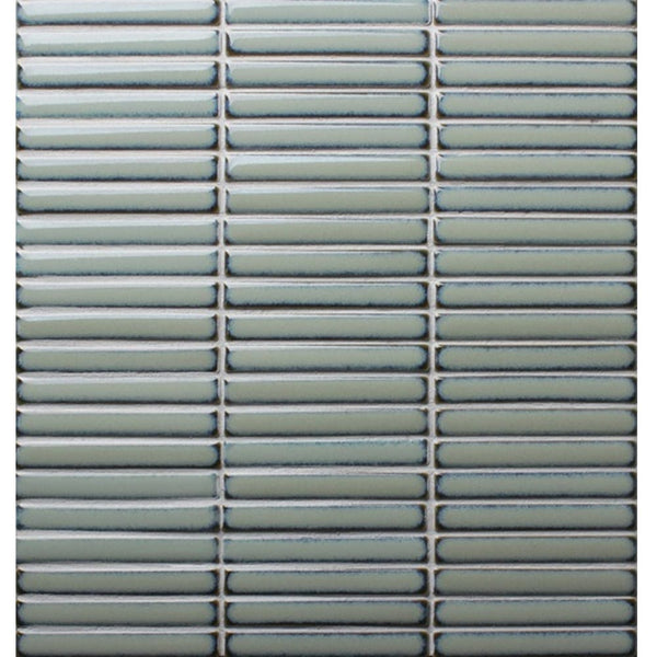 DSS Tile DSS0205 JAPANESE TRACES SAGE GREEN MOSAIC 12X92X8MM ON 284X298MM