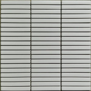 DSS Tile DSS0210 JAPANESE TRACES PLAIN WHITE MATT MOSAIC 12.8X95 ON 292.5X296