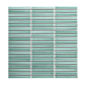DSS Tile DSS0216 JAPANESE TRACES LEAF GREEN MIX MOSAIC 12X92X8MM ON 284X298MM