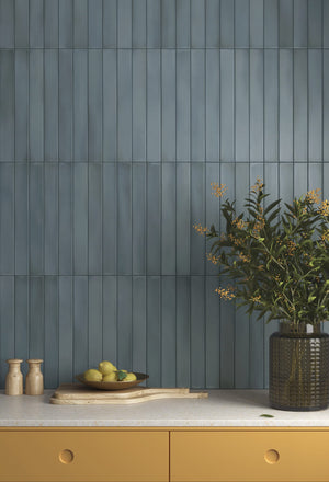 DSS Tile EQU0114 MASSIMO SMOKE BLUE SATIN SUBWAY 50X400MM 31576 Made in Spain